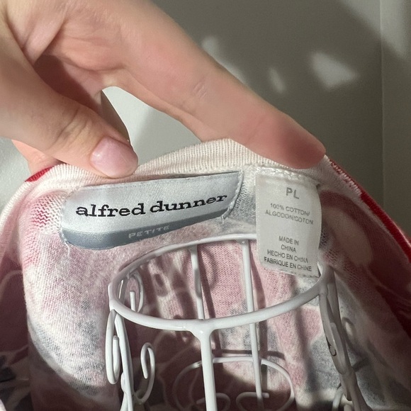 ALFRED DUNNER RedBlack Festive Floral Sweater Bead Sequin Pullover Sz PL Holiday - Picture 3 of 4